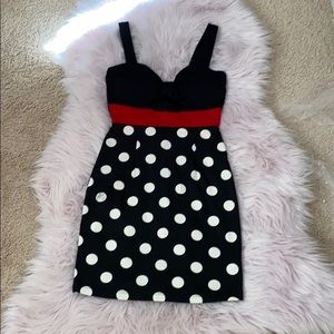 3/20 Pinup polka dot dress with cutout size small